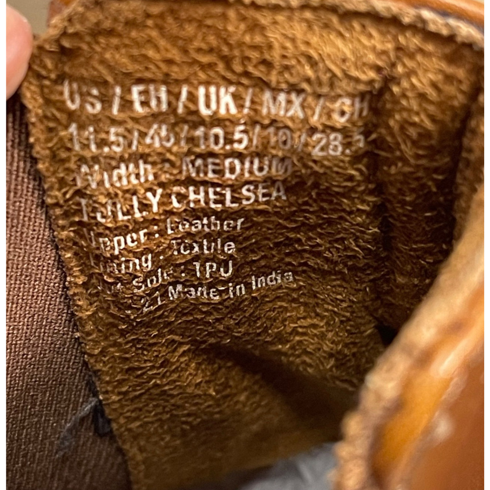 Kenneth Cole Men's Tully Chelsea Boots Size 11.5 Brown Distressed Leather - Picture 12 of 15